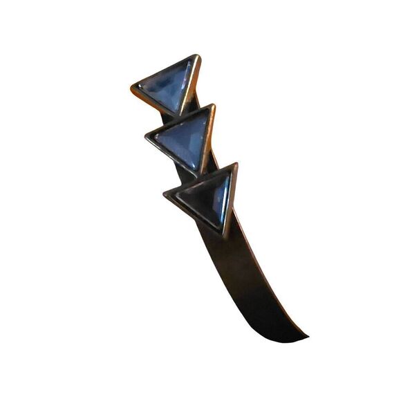 Glass Gemstone Triangle Arrow & Brass Cuff Bracelet - Picture 1 of 10